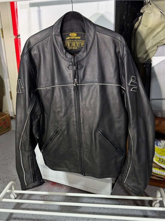 Suzuki Other - vintage agv sport suzuki logo black leather motorcycle jacket 52 mens US size L